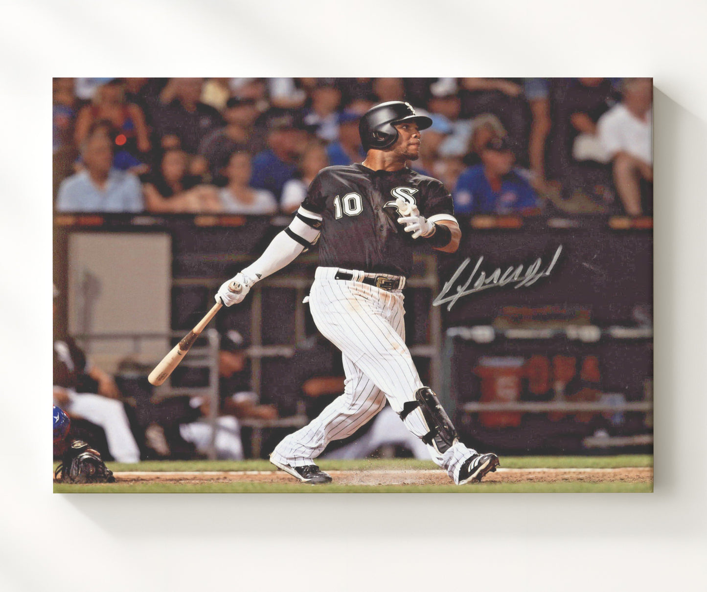 Yoan Moncada - Follow Through At Bat Baseball Wall Art 20x24 Canvas wall art print – Baseball Wall Art decor