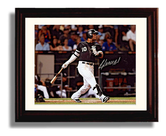 Yoan Moncada - Follow Through At Bat Baseball Wall Art 8x10 Beveled Frame wall art print – Baseball Wall Art decor