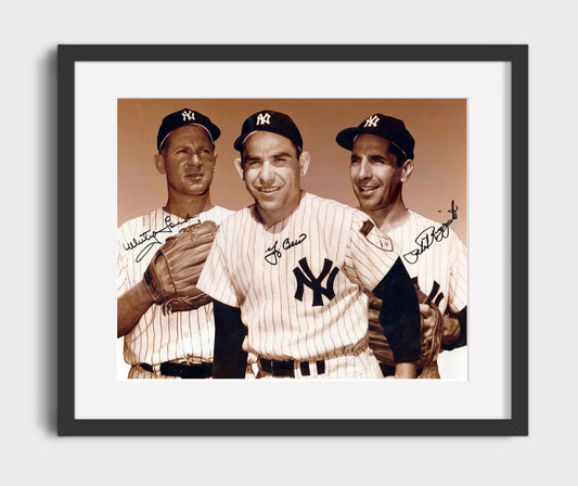 Yogi Berra Whitey Ford and Phil Rizzuto - Yankees Legends 8x10 Canvas baseball wall art