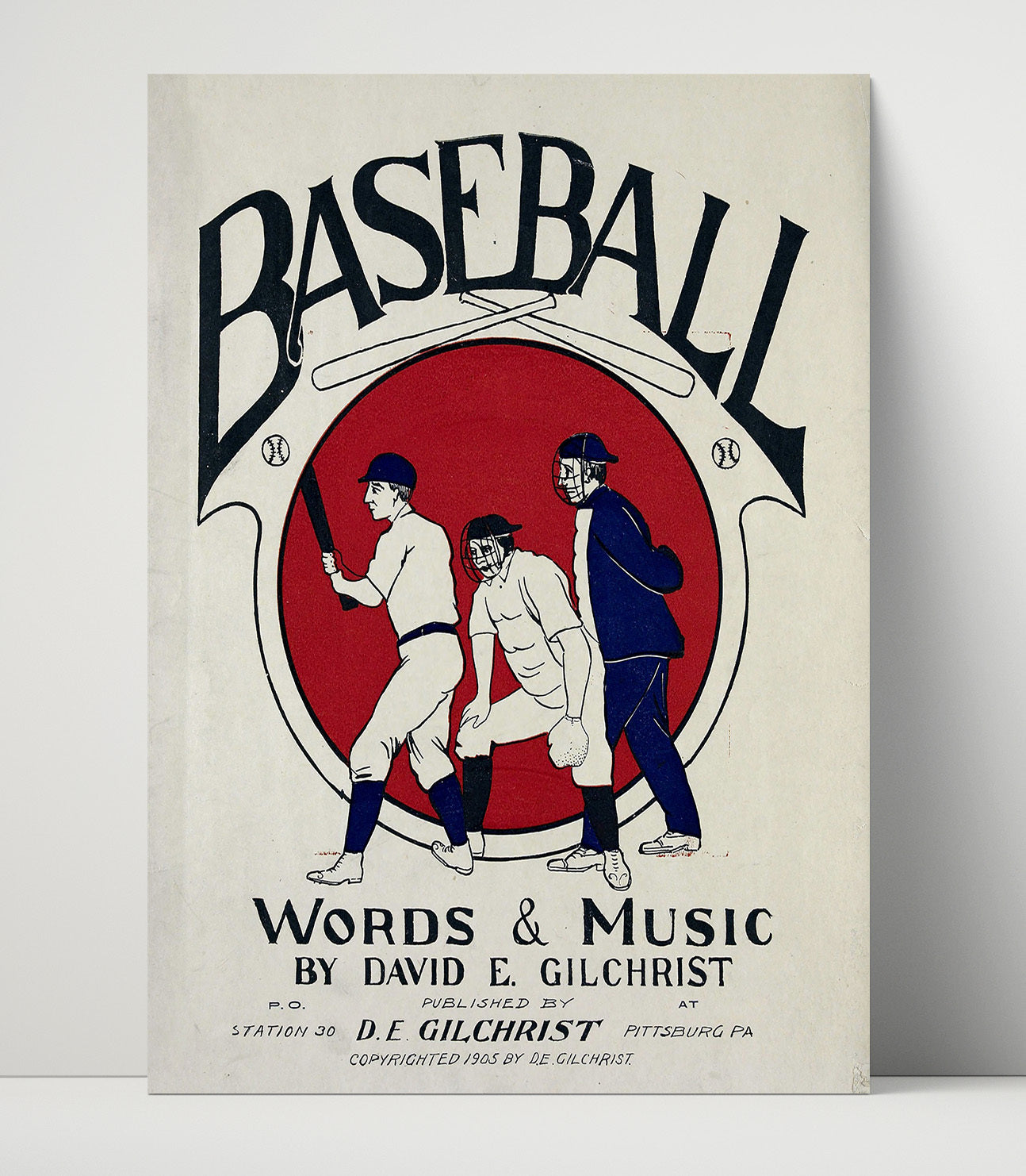 Baseball - Sheet Music Cover Wall Art 16x20 Unframed Print wall art print – Baseball Wall Art decor