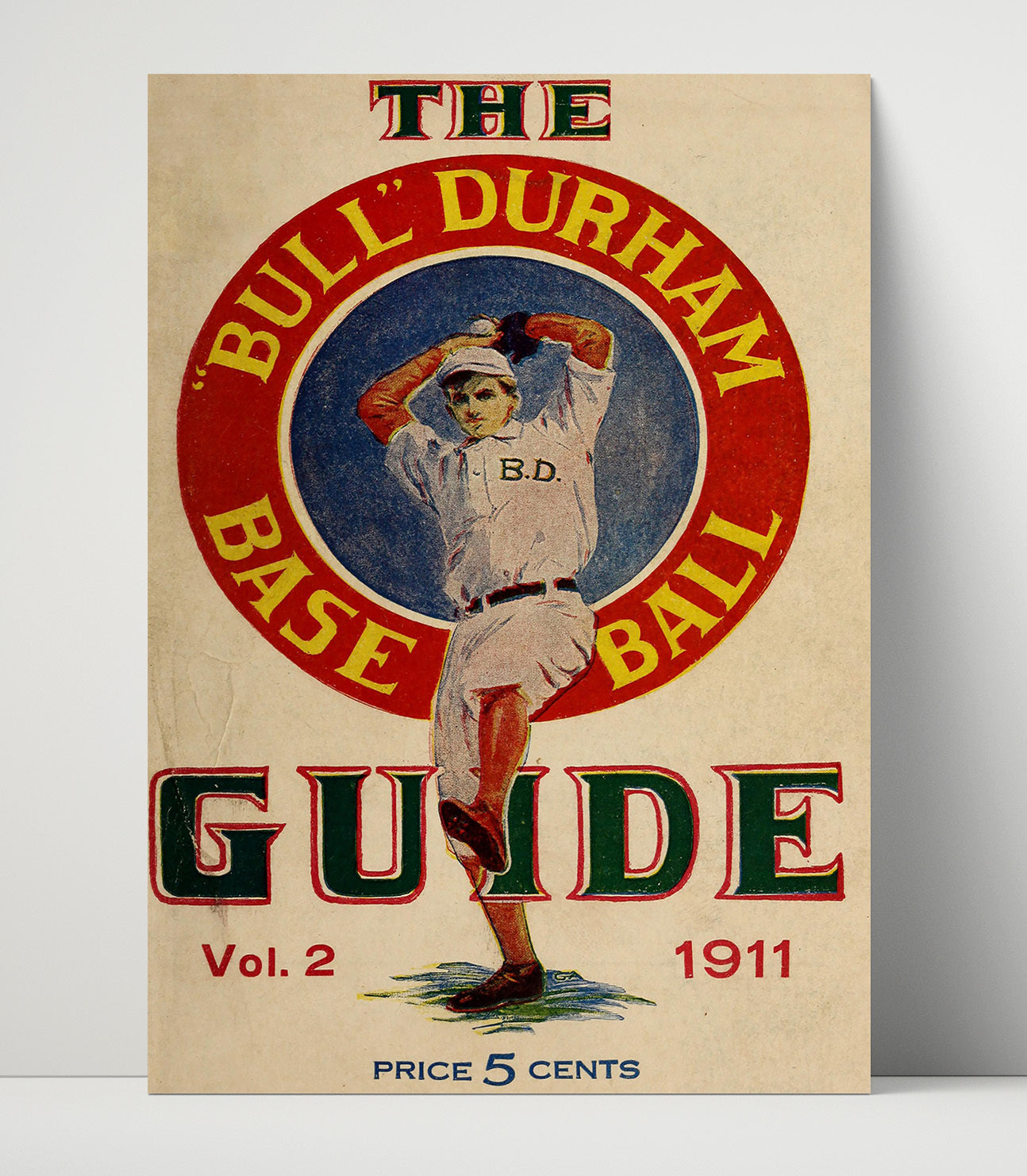 Bull Durham Baseball Guide - 1911 Guide Cover Wall Art 16x20 Unframed Print wall art print – Baseball Wall Art decor