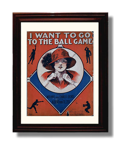 I Want To Go To The Ball Game - Sheet Music Cover 8x10 Unframed Print baseball wall art