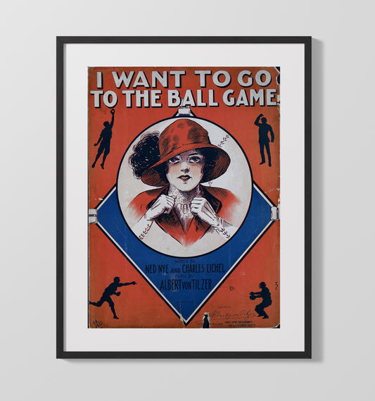 I Want To Go To The Ball Game - Sheet Music Cover 8x10 Canvas baseball wall art