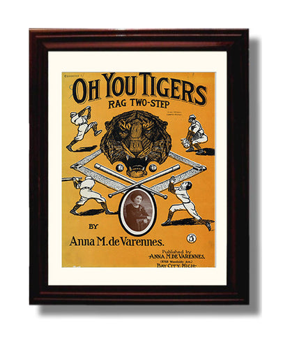 Oh You Tigers - Rag Two - Step Sheet Music Cover 8x10 Unframed Print baseball wall art