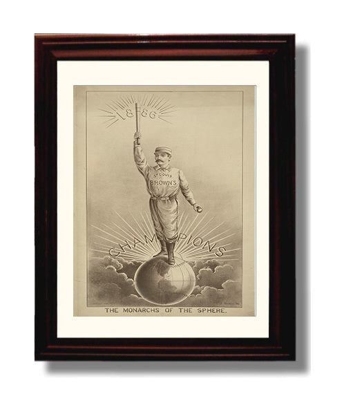 St Louis Browns - Monarchs of the Sphere 1886 Baseball Wall Art 8x10 Beveled Frame wall art print – Baseball Wall Art decor