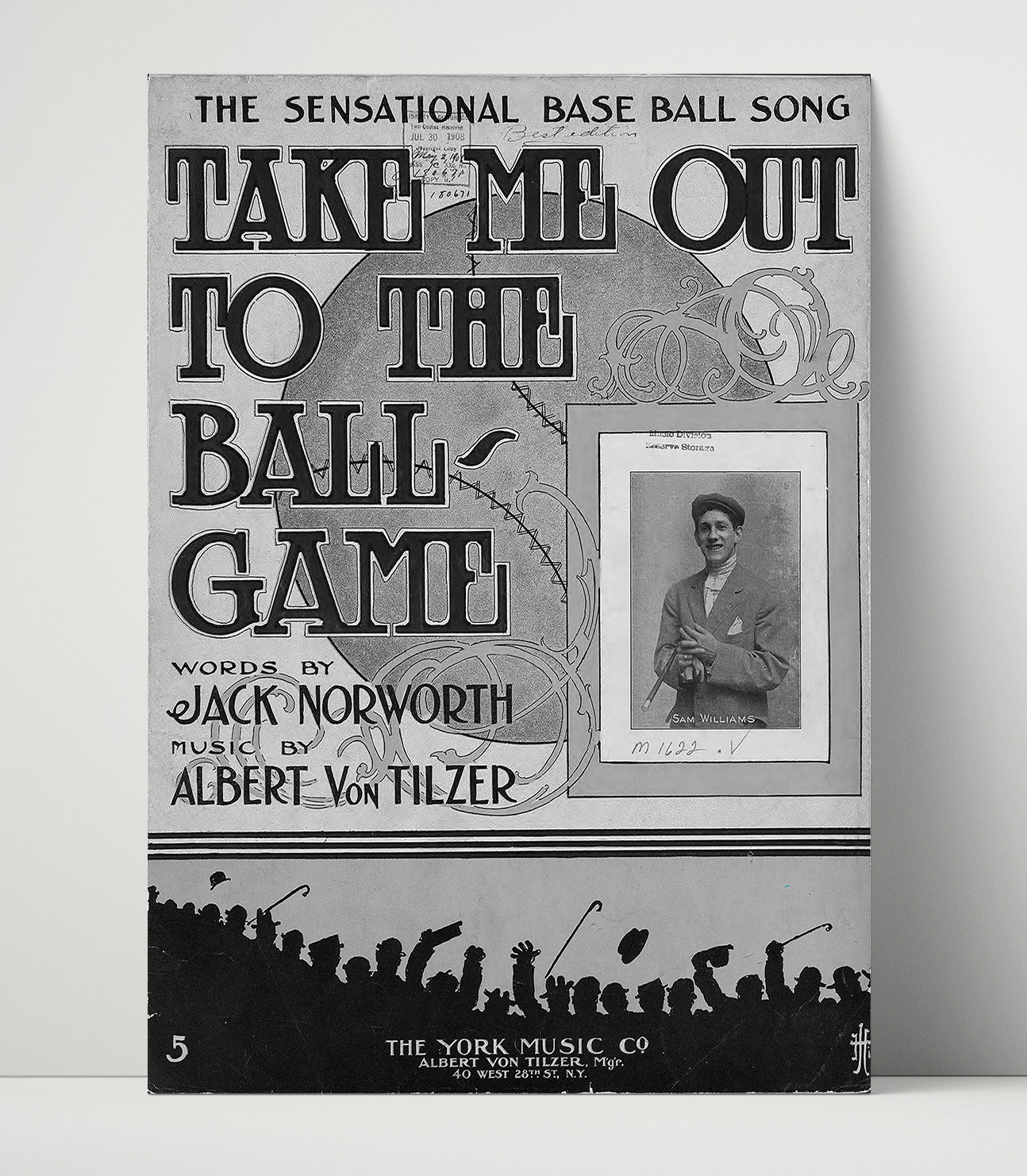 Take Me Out To The Ball Game - Sheet Music Cover Baseball Wall Art 16x20 Unframed Print wall art print – Baseball Wall Art decor