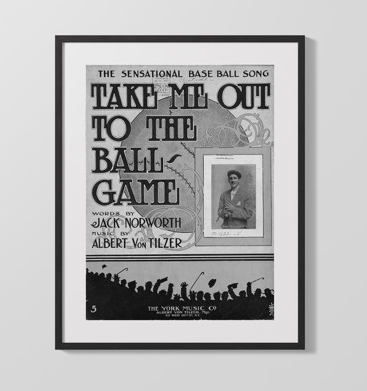 Take Me Out To The Ball Game - Sheet Music Cover 8x10 Canvas baseball wall art