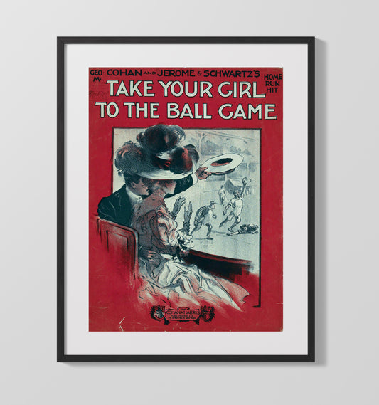 Take Your Girl To The Ball Game - Sheet Music Cover 8x10 Canvas baseball wall art