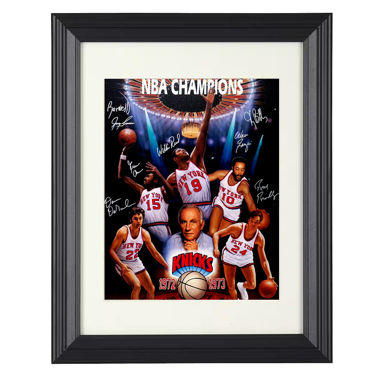 New York Basketball 1973 Championship Legends Collage Garden Glory Basketball Wall Art 16x20 Unframed Print basketball wall art print