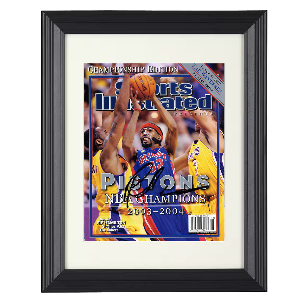 Richard Hamilton 2004 SI Detroit Basketball Championship Edition basketball print - 8x10 Beveled Frame wall art