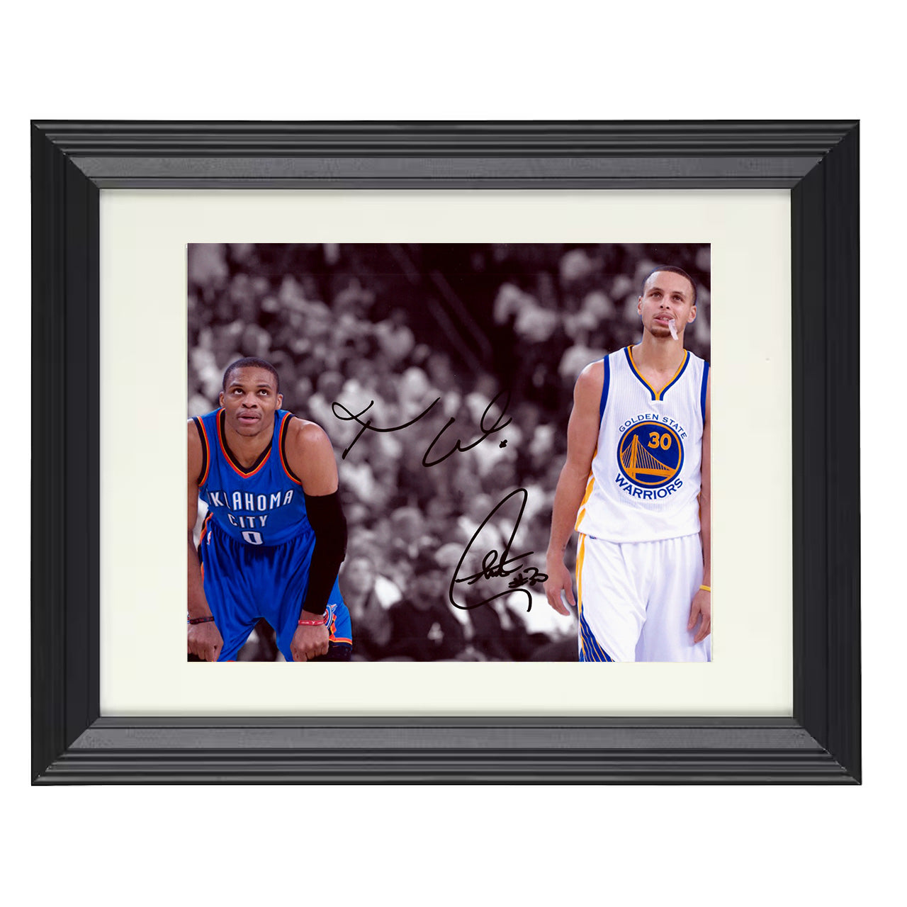 Russell Westbrook Stephen Curry Thunder vs Warriors Rivalry Renewed Basketball Wall Art 16x20 Unframed Print basketball wall art print