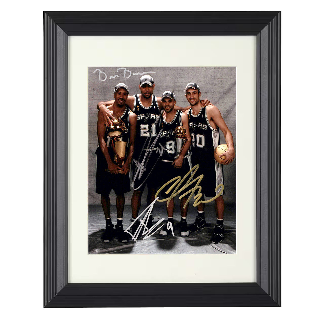 San Antonio Basketball Championship Core Trophy Portrait Spotlight basketball print - 8x10 Beveled Frame wall art
