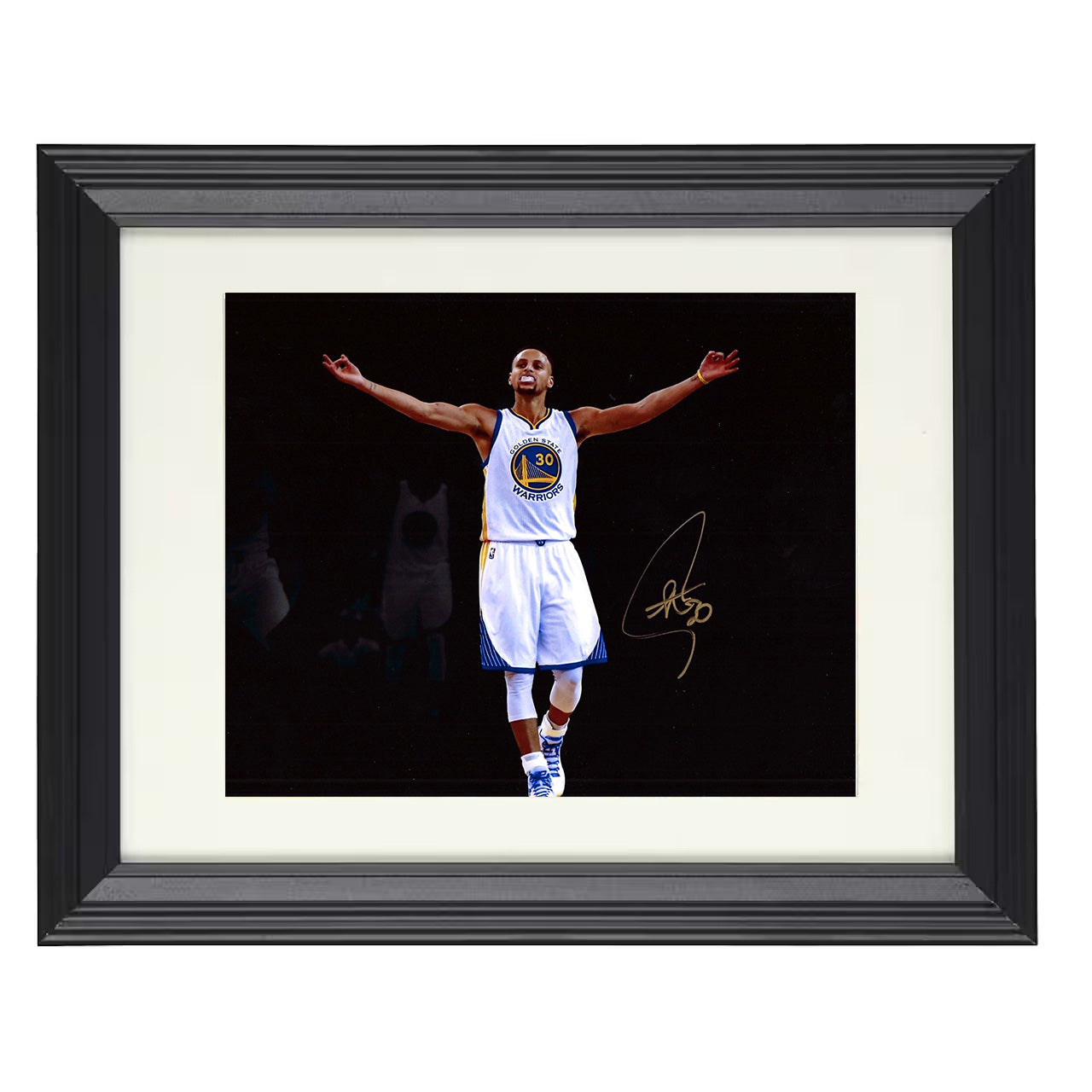 Stephen Curry Warriors Arms Raised Celebration Basketball Wall Art 16x20 Unframed Print basketball wall art print