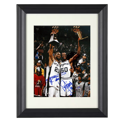Tim Duncan and David Robinson San Antonio Basketball Championship Twin Towers Triumph Spotlight Basketball Wall Art 16x20 Unframed Print basketball wall art print