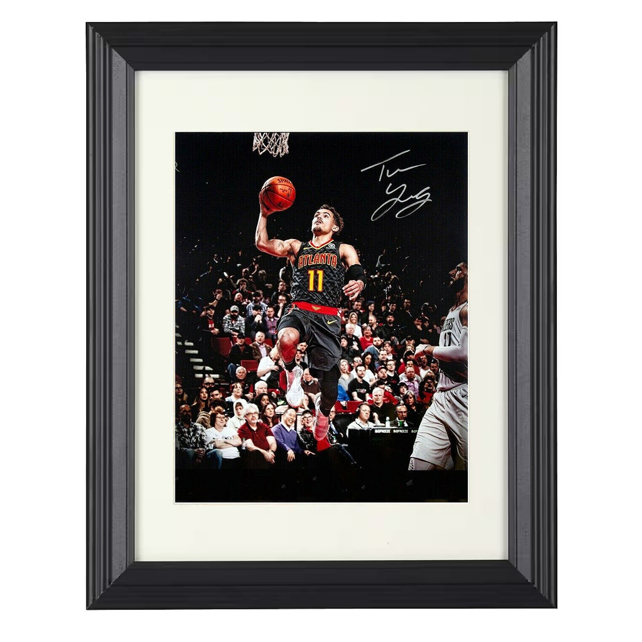 Trae Young Atlanta Basketball Driving Layup Spotlight Basketball Wall Art 16x20 Unframed Print basketball wall art print