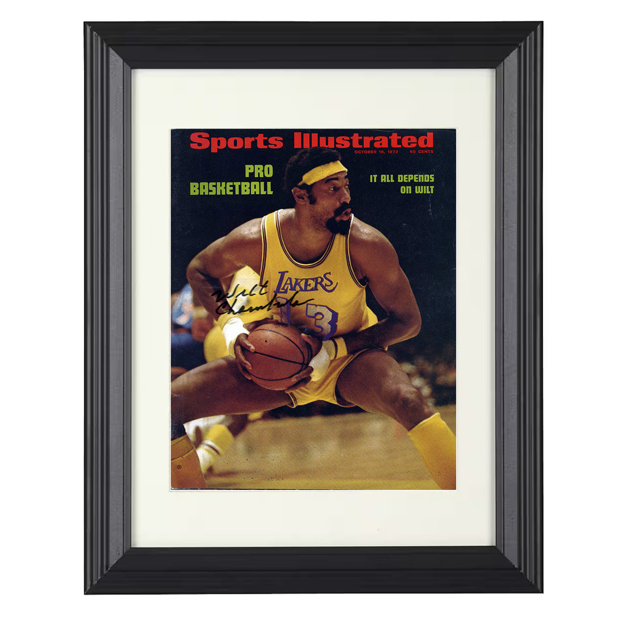 Wilt Chamberlain Los Angeles It All Depends on Wilt Feature SI Cover October 1972 Basketball Wall Art 16x20 Unframed Print basketball wall art print
