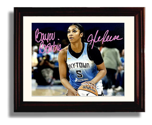Angel Reese SkyTown Bayou Barbie Spotlight Basketball Wall Art 8x10 Beveled Frame basketball wall art print
