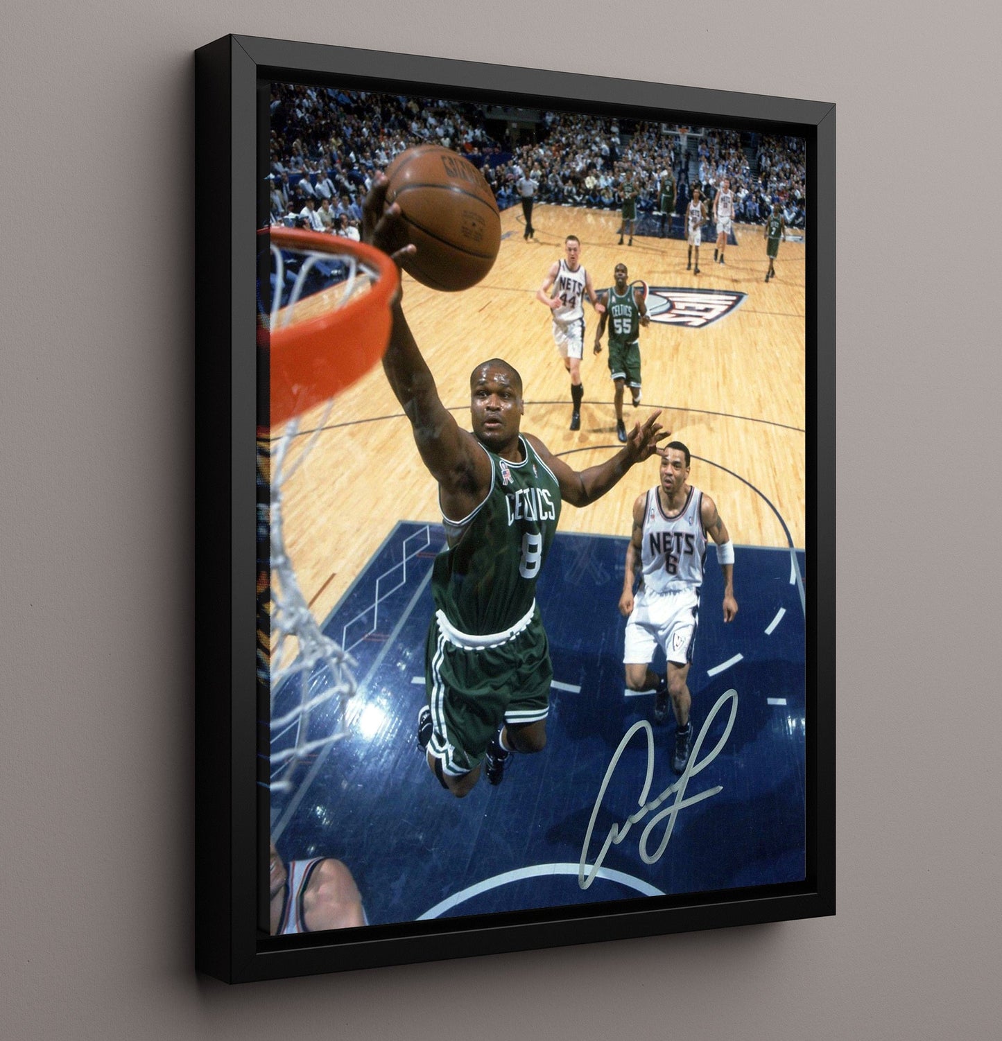 Antoine Walker Celtics Prime Years basketball print - 16x20 Framed Canvas wall art