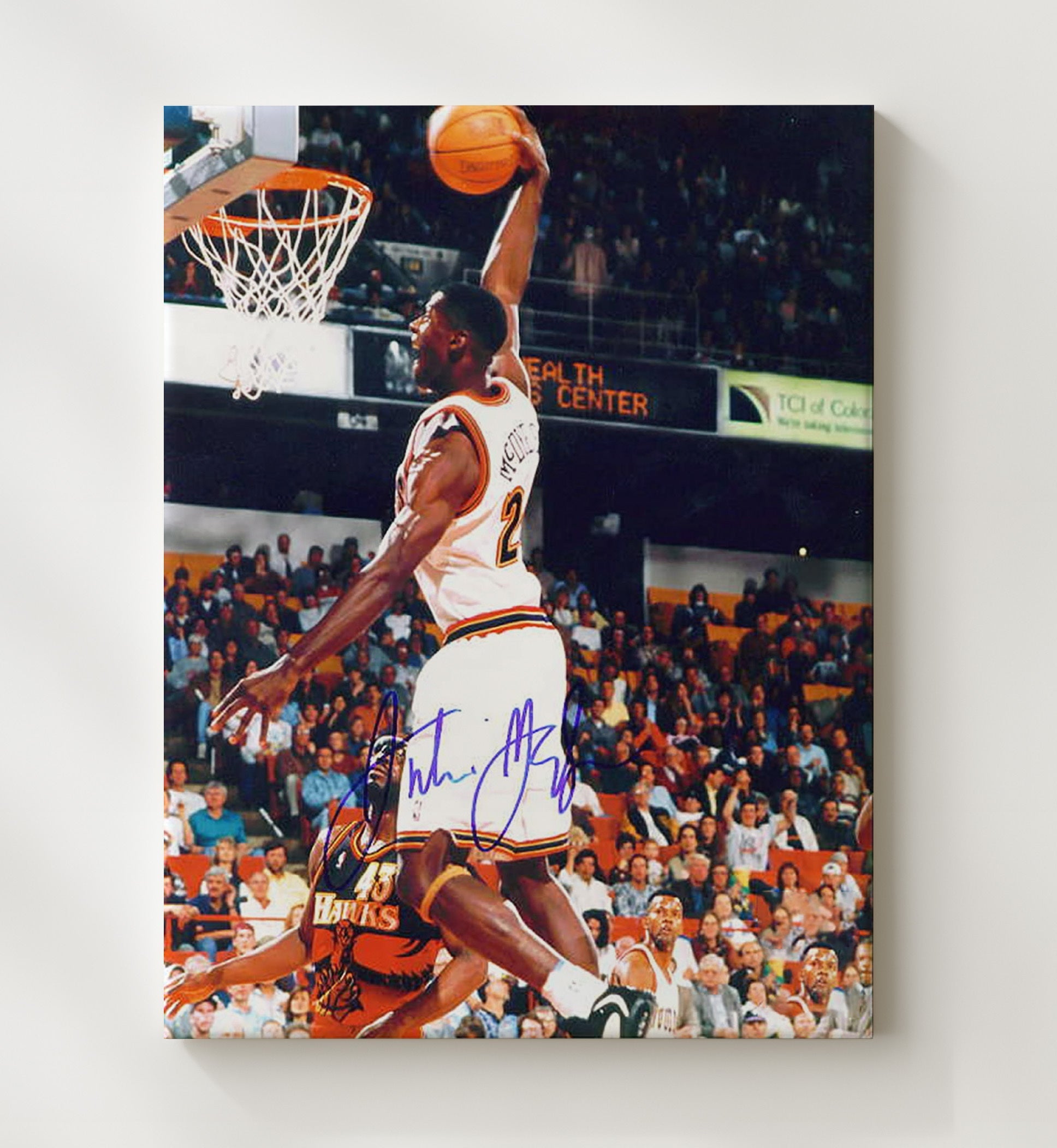 Antonio McDyess Elevated Midrange Release Basketball Wall Art 20x24 Canvas basketball wall art print