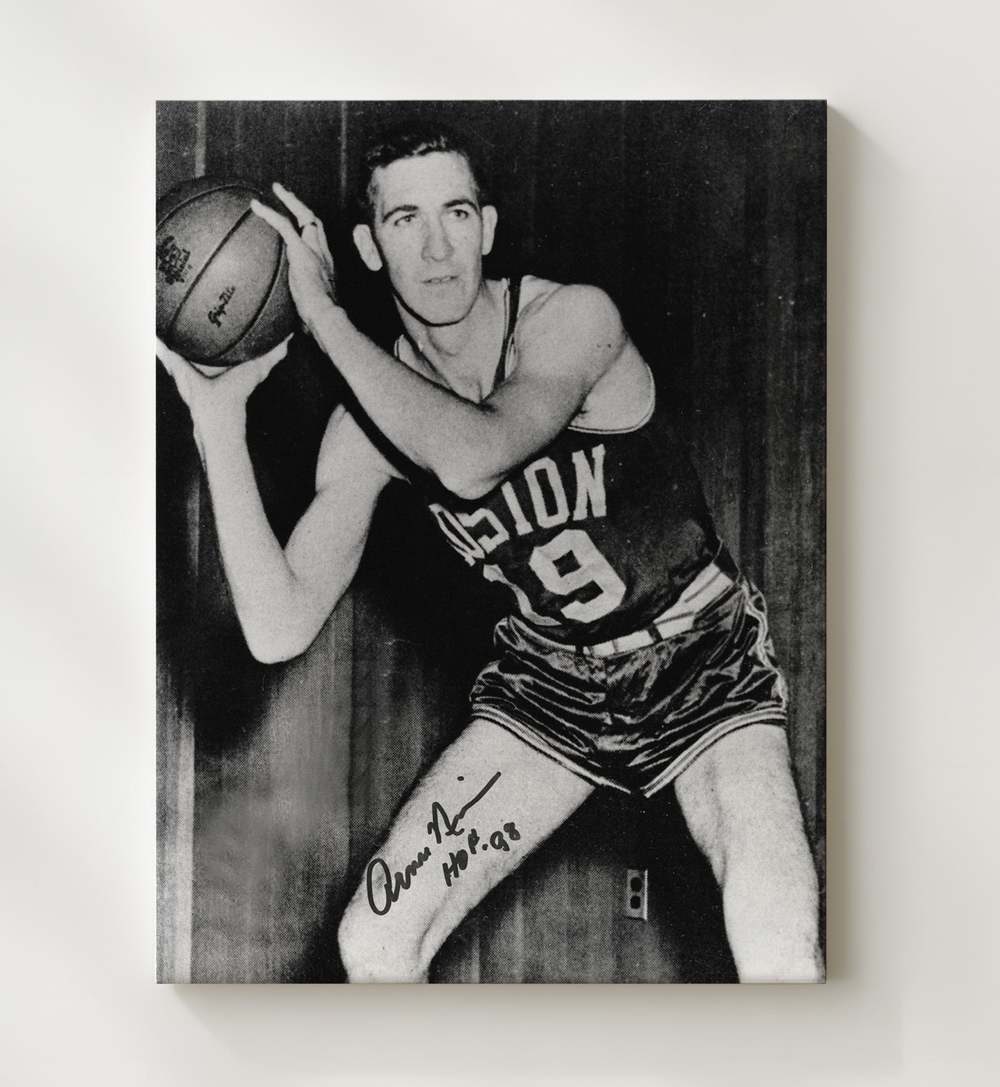 Arnie Risen Rochester Royals Classic Studio Shot basketball print - 20x24 Canvas wall art