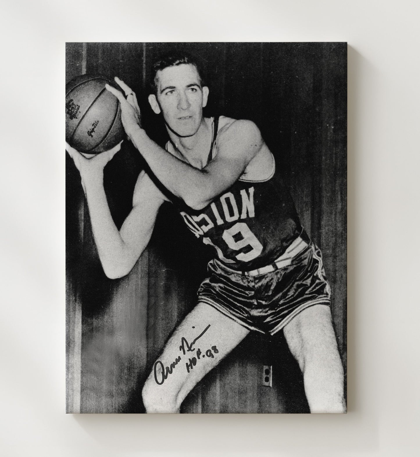 Arnie Risen Rochester Royals Classic Studio Shot Basketball Wall Art 20x24 Canvas basketball wall art print
