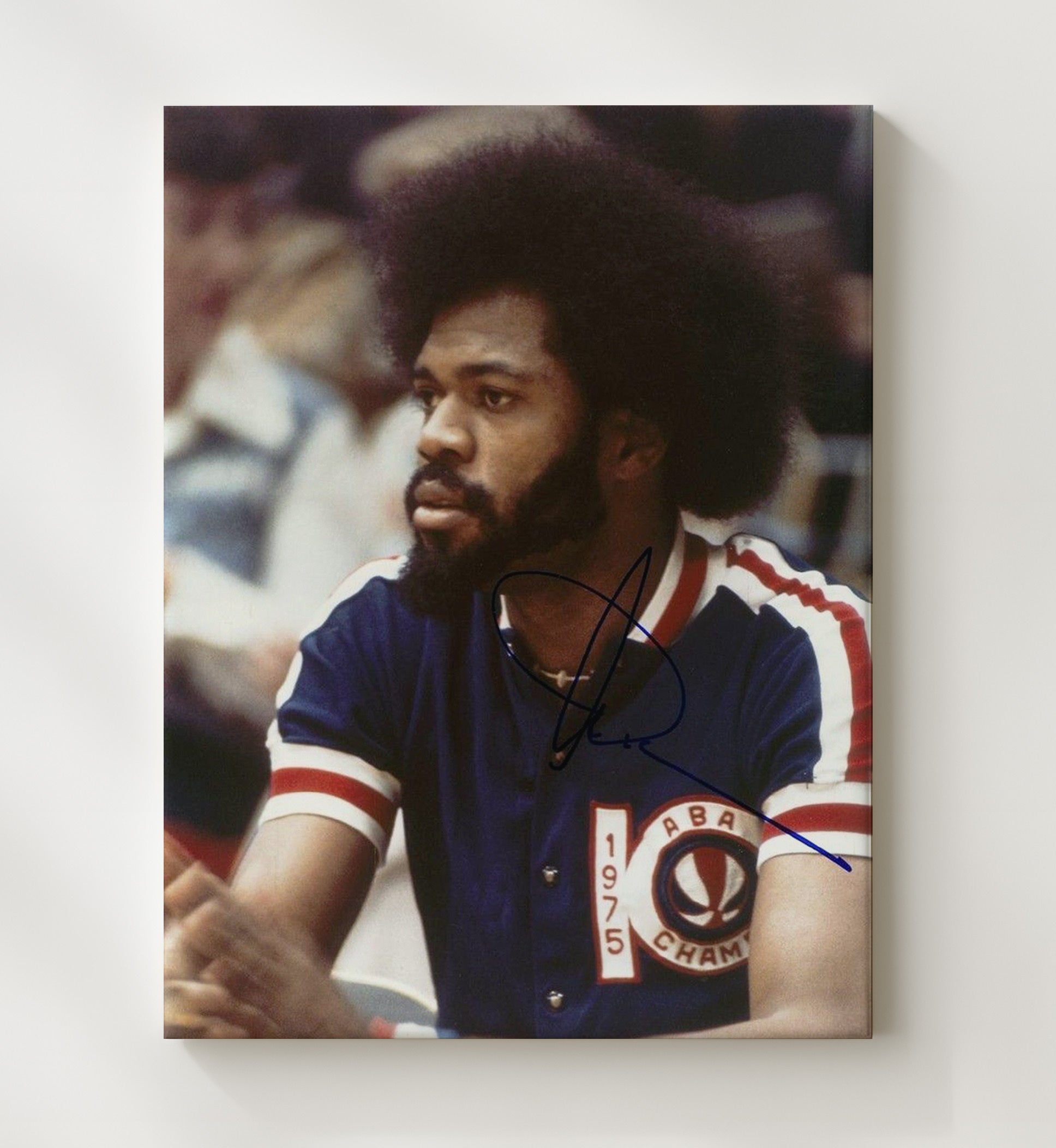 Artis Gilmore ABA Kentucky Colonels Bench Focus Basketball Wall Art 20x24 Canvas basketball wall art print