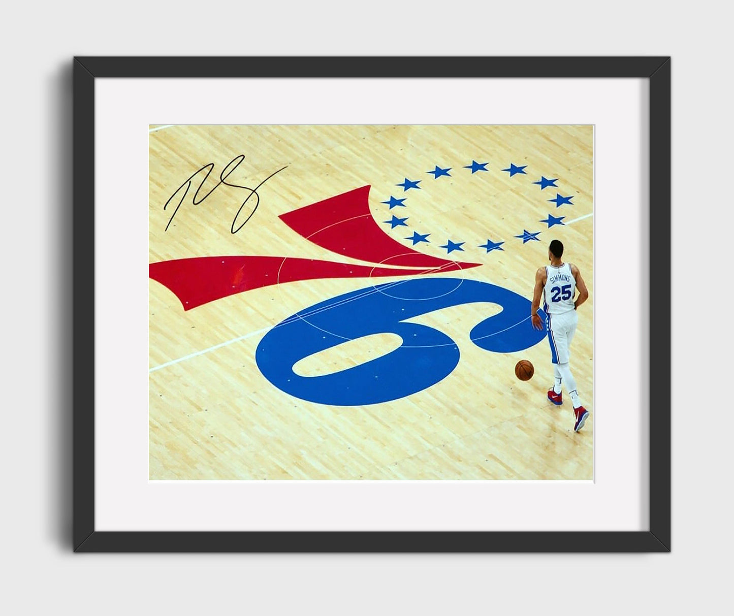 Ben Simmons 76ers Court Process Motion basketball print - 16x20 Gallery Frame wall art