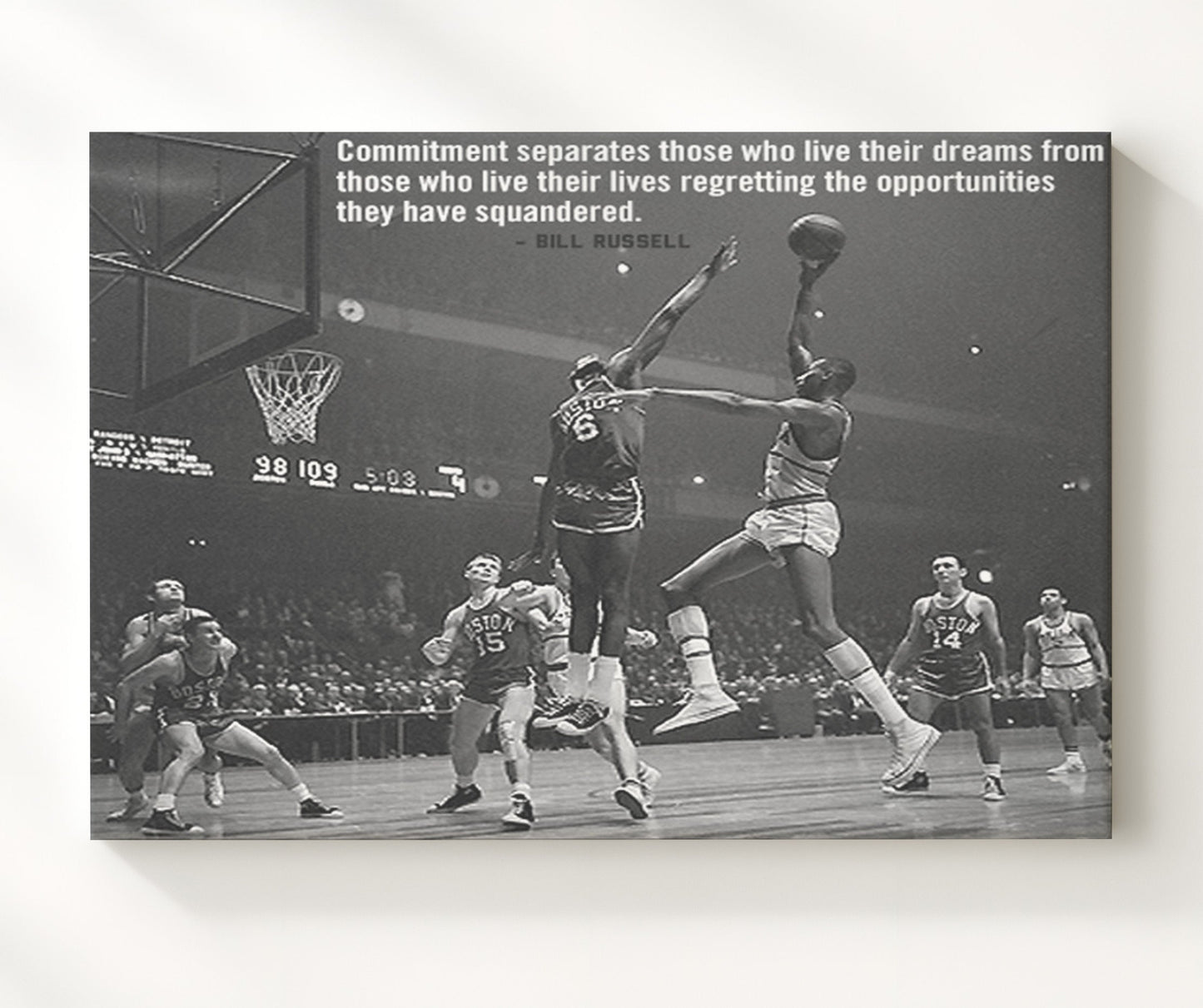 Bill Russell Celtics Block Quote basketball print - 20x24 Canvas wall art
