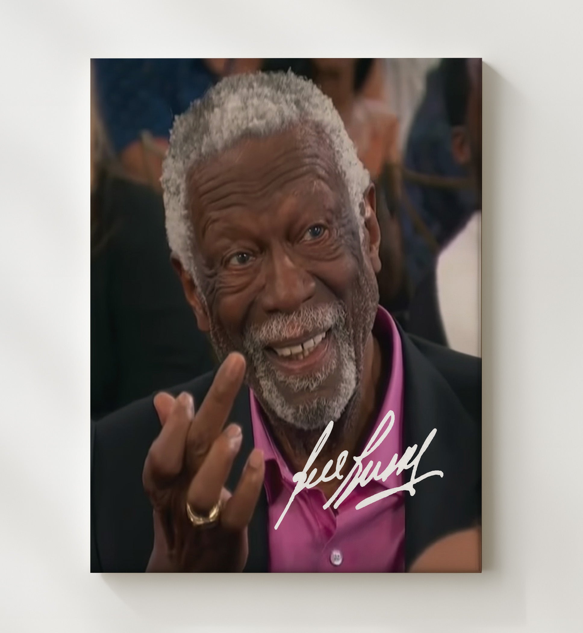 Bill Russell Dynasty Anchor Close Up basketball print - 20x24 Canvas wall art