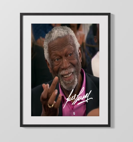 Bill Russell Dynasty Anchor Close Up basketball print - 16x20 Gallery Frame wall art