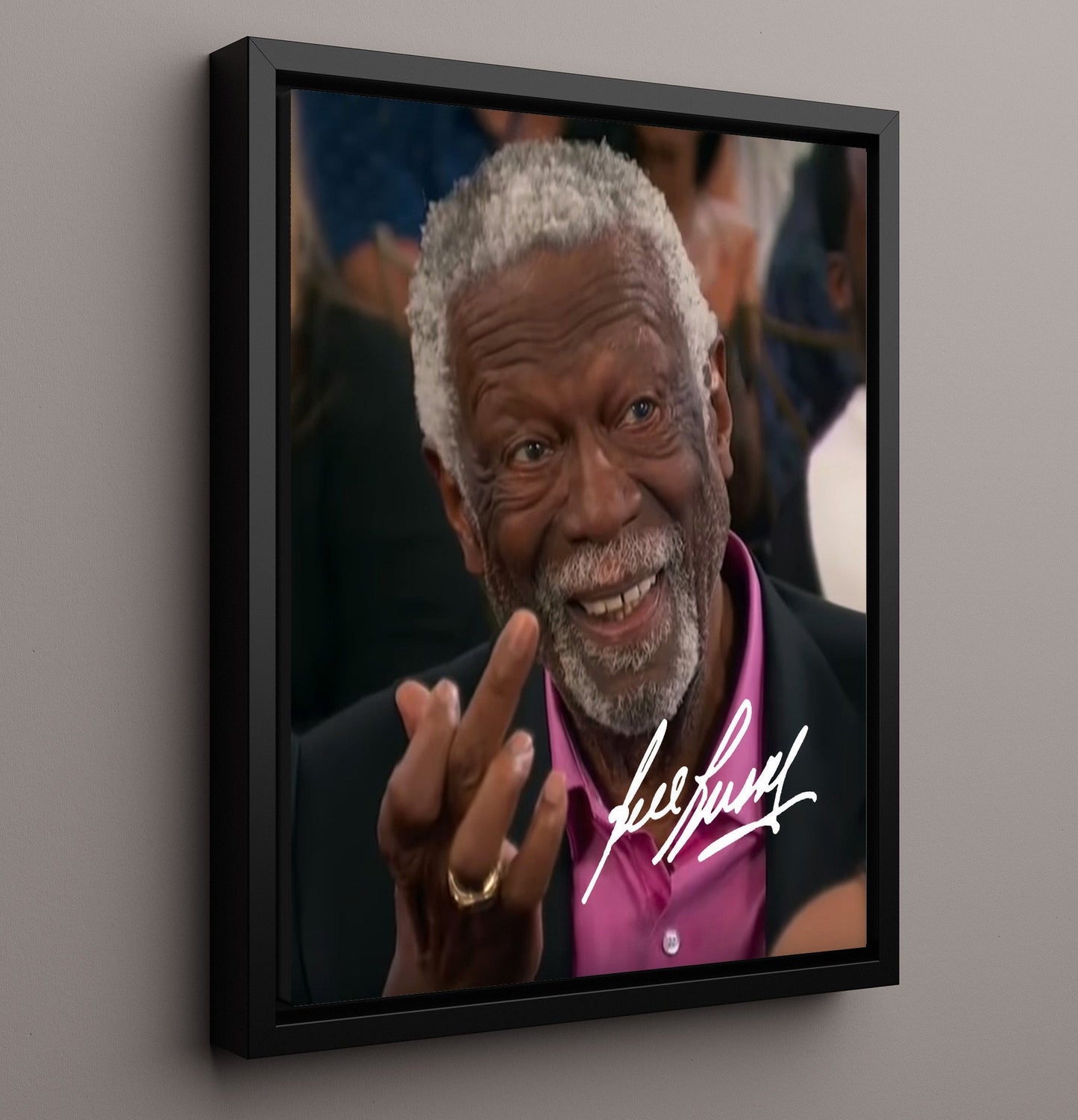 Bill Russell Dynasty Anchor Close Up Basketball Wall Art 16x20 Framed Canvas basketball wall art print