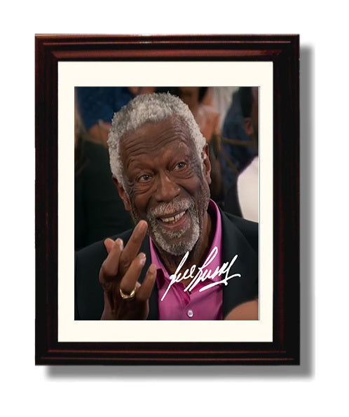 Bill Russell Dynasty Anchor Close Up Basketball Wall Art 8x10 Beveled Frame basketball wall art print