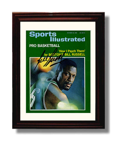 Bill Russell How I Psych Them SI Cover October 1965 Basketball Wall Art 8x10 Beveled Frame basketball wall art print