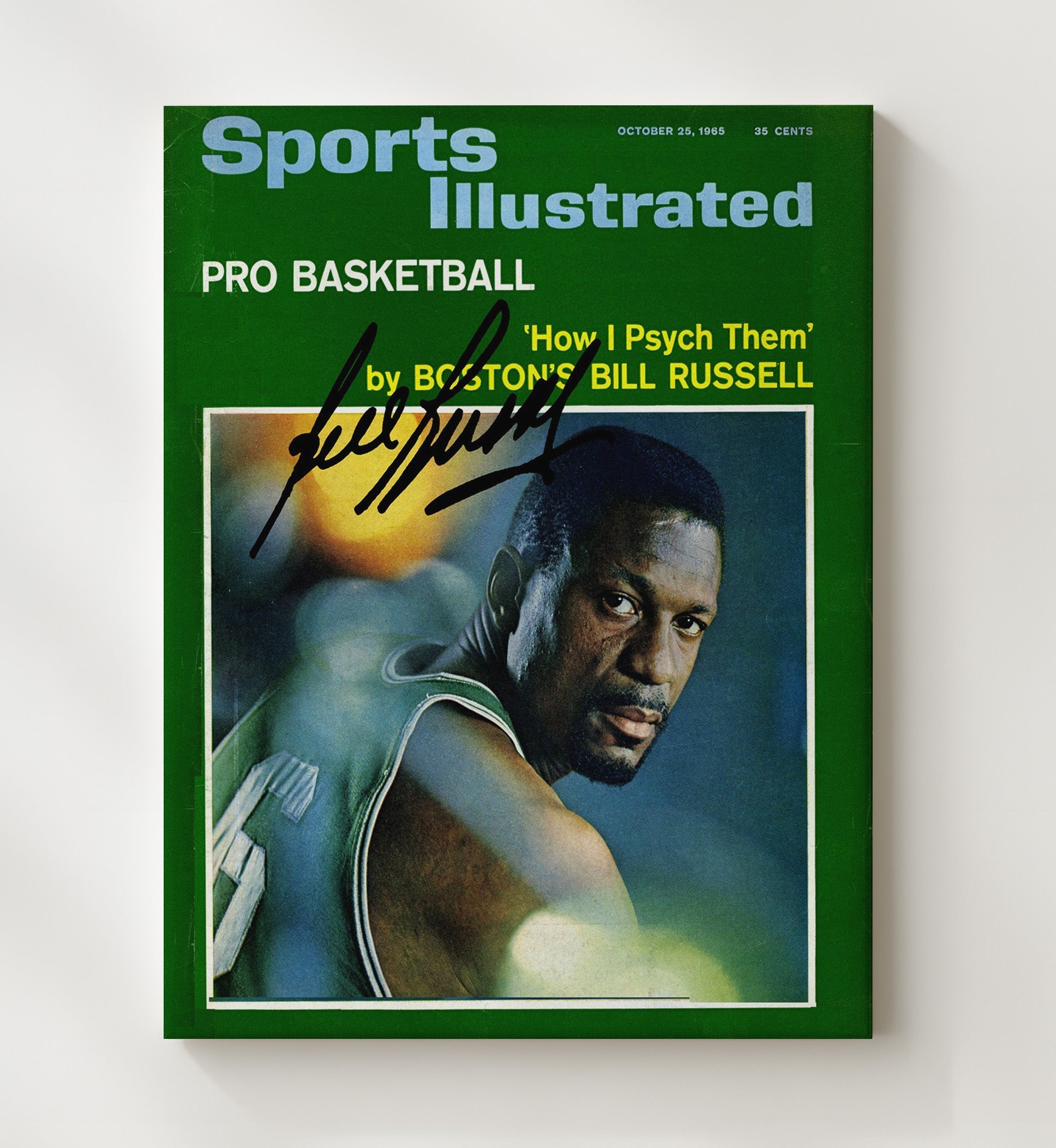 Bill Russell How I Psych Them SI Cover October 1965 Basketball Wall Art 20x24 Canvas basketball wall art print