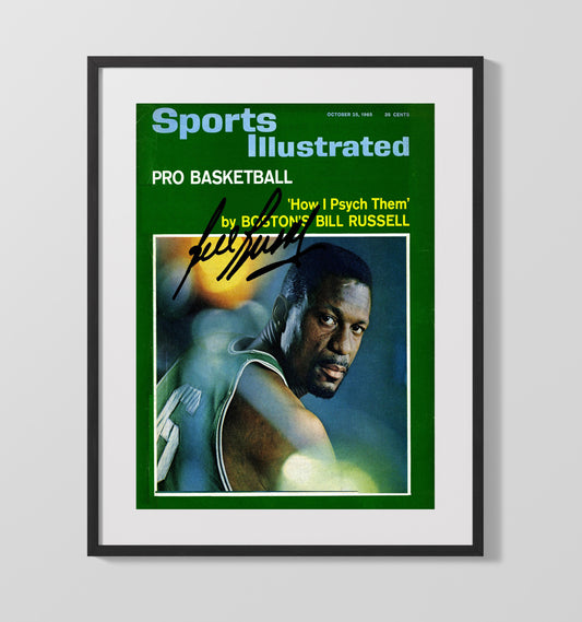Bill Russell How I Psych Them SI Cover October 1965 basketball print - 16x20 Gallery Frame wall art
