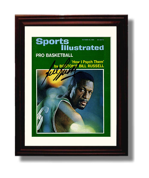 Bill Russell How I Psych Them SI Cover October 1965 Basketball Wall Art 8x10 Beveled Frame basketball wall art print