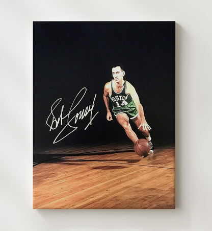Bob Cousy Hardwood Maestro Studio Classic Basketball Wall Art 20x24 Canvas basketball wall art print