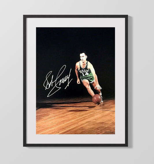 Bob Cousy Hardwood Maestro Studio Classic basketball print - 16x20 Gallery Frame wall art