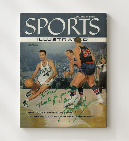 Bob Cousy SI Cover January 9 1956 Celtics Action Basketball Wall Art 20x24 Canvas basketball wall art print
