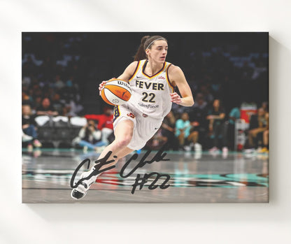 Caitlin Clark Indiana Fever Drive Action Basketball Wall Art 20x24 Canvas basketball wall art print
