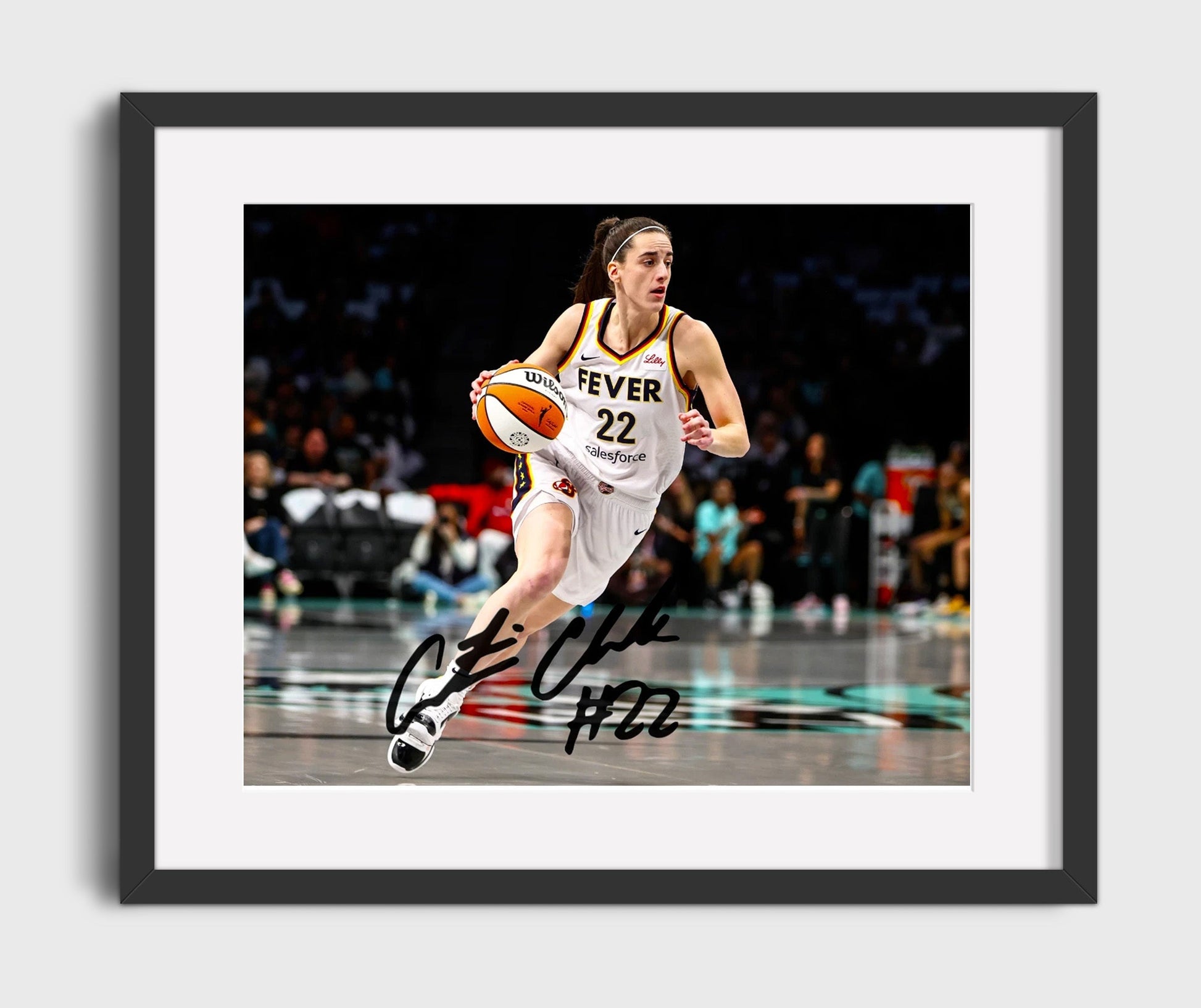 Caitlin Clark Indiana Fever Drive Action basketball print - 16x20 Gallery Frame wall art