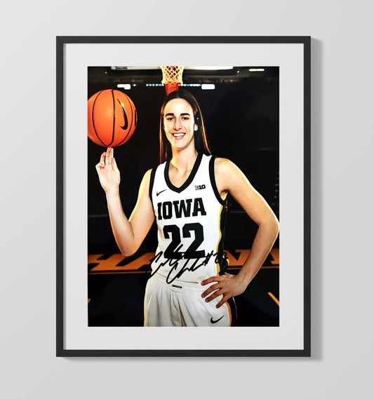 Caitlin Clark Iowa Phenom Spotlight basketball print - 16x20 Gallery Frame wall art
