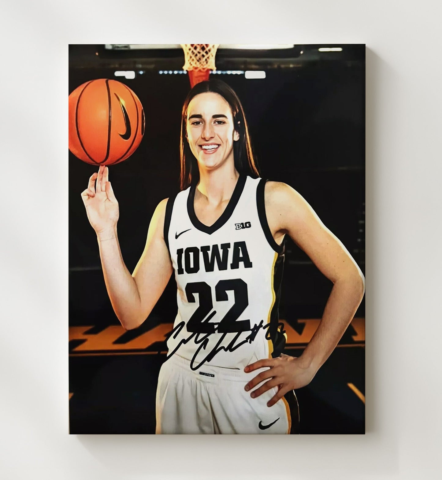 Caitlin Clark Iowa Phenom Spotlight basketball print - 20x24 Canvas wall art