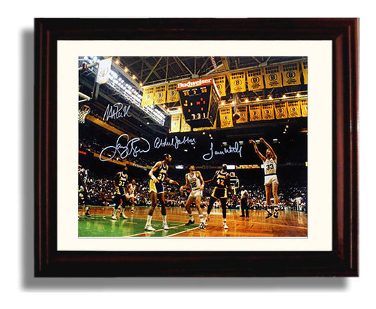 Celtics vs Lakers Finals Banner Rivalry Basketball Wall Art 8x10 Beveled Frame basketball wall art print