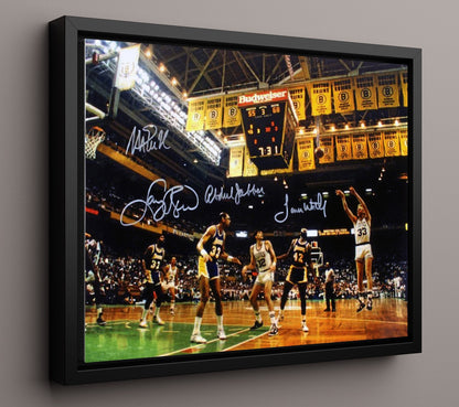Celtics vs Lakers Finals Banner Rivalry Basketball Wall Art 16x20 Framed Canvas basketball wall art print