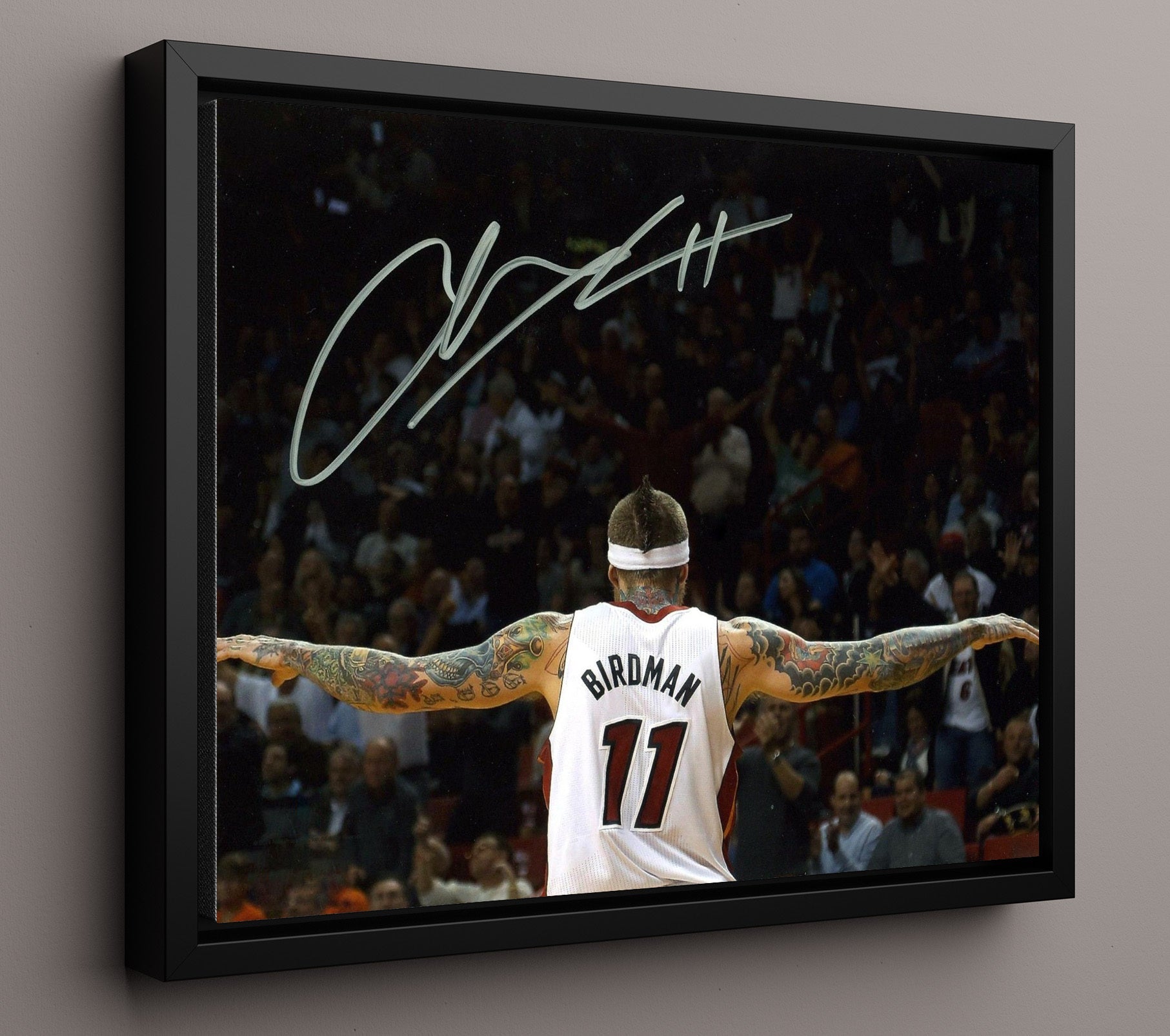 Chris Andersen Birdman Celebration Basketball Wall Art 16x20 Framed Canvas basketball wall art print