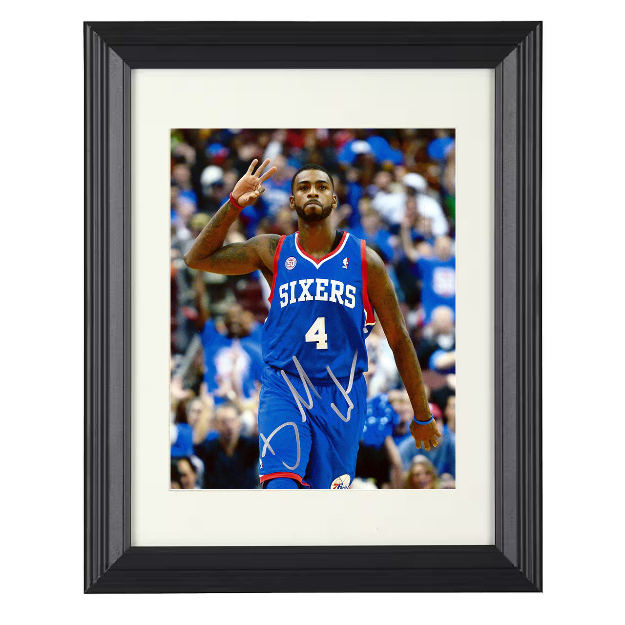 Chris Webber - Philadelphia Basketball Three Finger Signal 8x10 framed basketball wall art