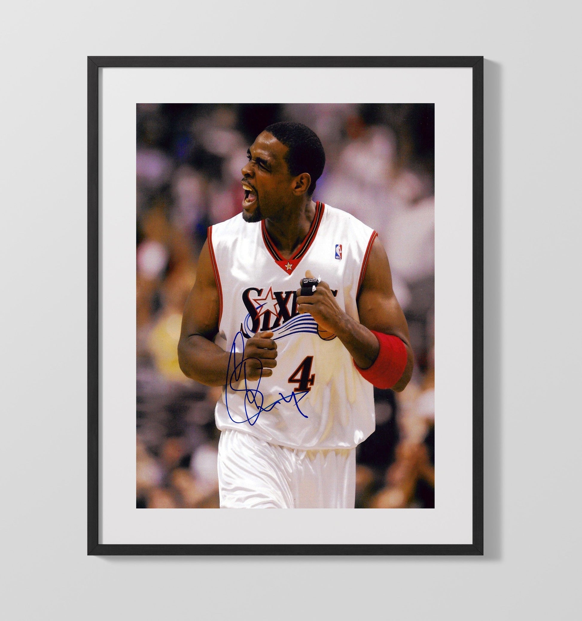 Chris Webber Philadelphia Tenure Game Intensity Basketball Wall Art 16x20 Gallery Frame basketball wall art print