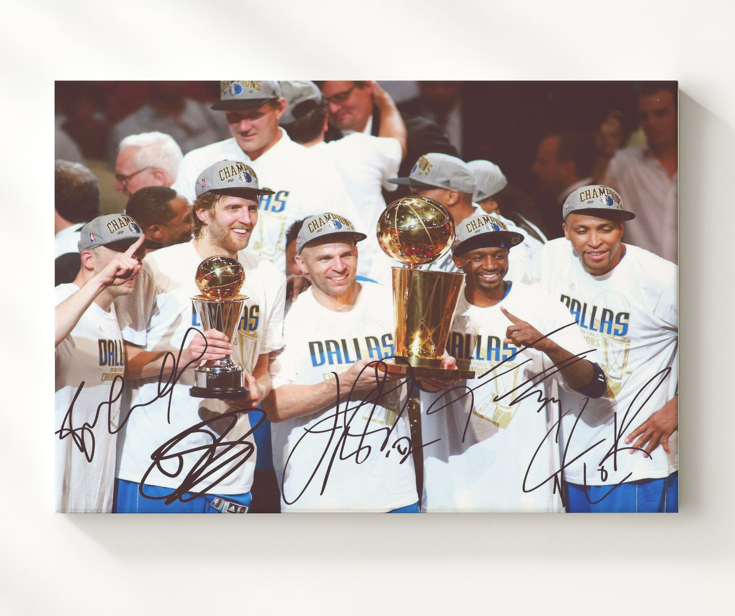 Dallas Mavericks 2011 Championship Celebration basketball print - 20x24 Canvas wall art