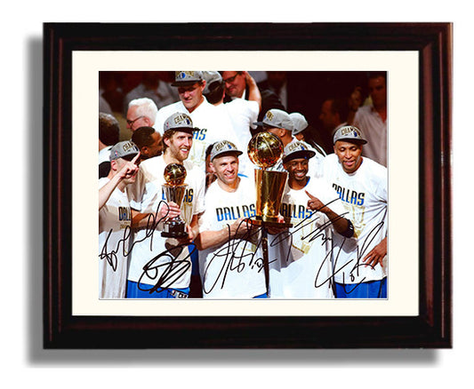 Dallas Mavericks 2011 Championship Celebration Basketball Wall Art 8x10 Beveled Frame basketball wall art print